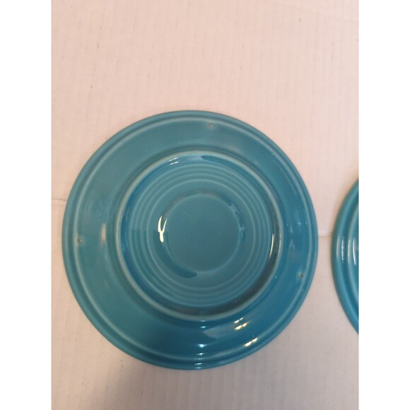 Fiestaware Fiesta Saucer Bread Salad  Plates Turquoise Blue Set 2  6” Vintage - Picture 5 of 7